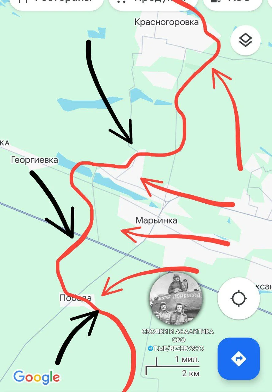 Марьинское направление. Карта боевых действий на 13.12.2023