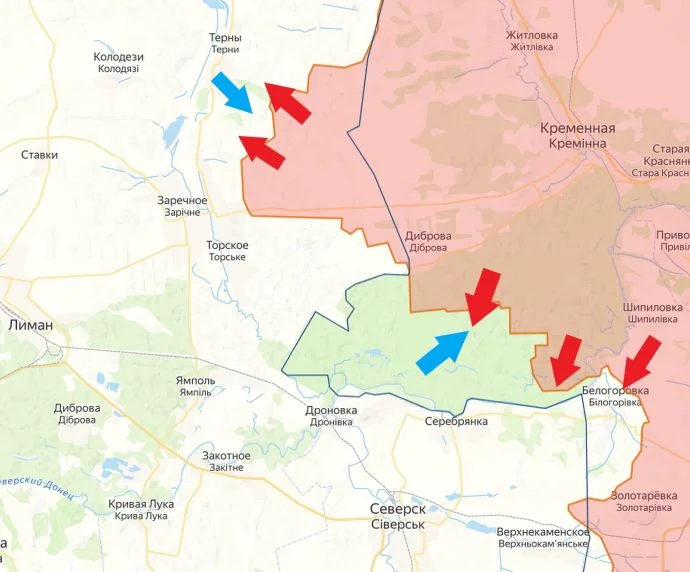 Лиманское направление. Карта боевых действий на 26.01.2024