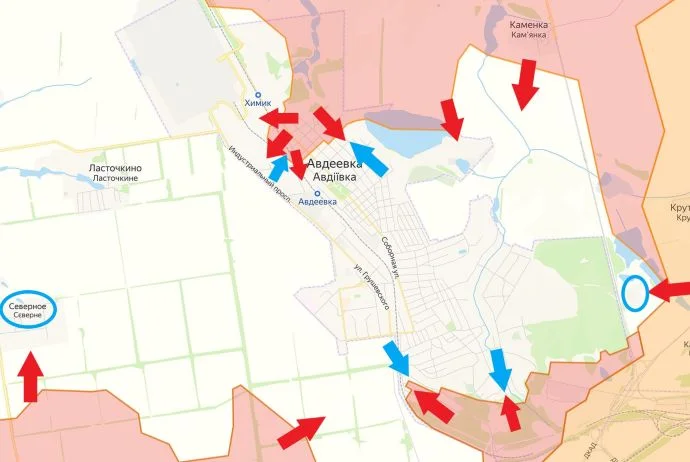 Авдеевское направление. карта боев на 13.02.2024