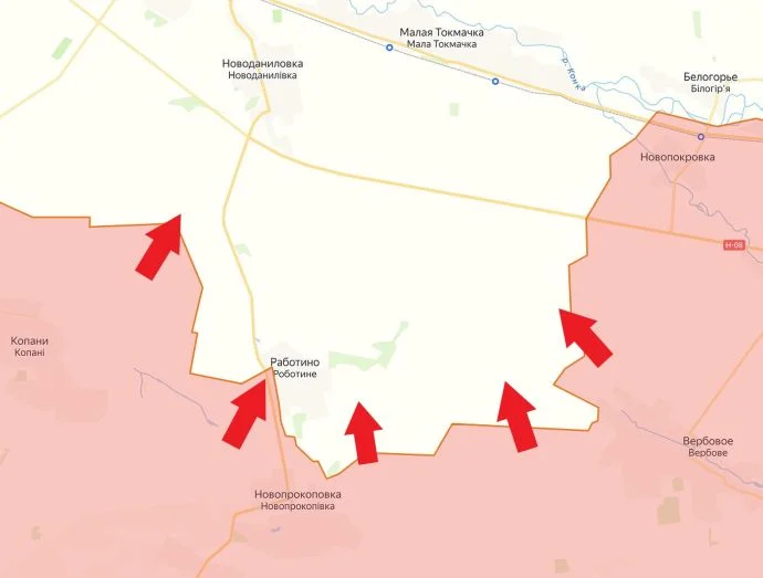 Запорожское направление. Карта боевых действий на 20.02.2024