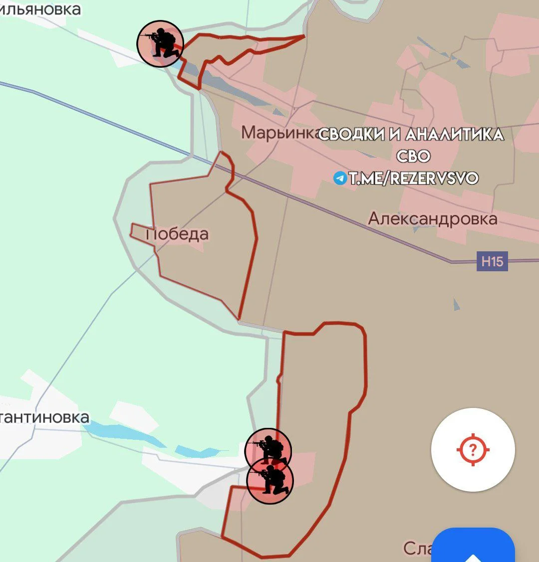 Кураховское направление. Карта боевых действий.