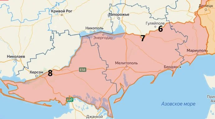 Карта СВО. Южный фронт